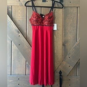 Elegant Red Sequin Dress